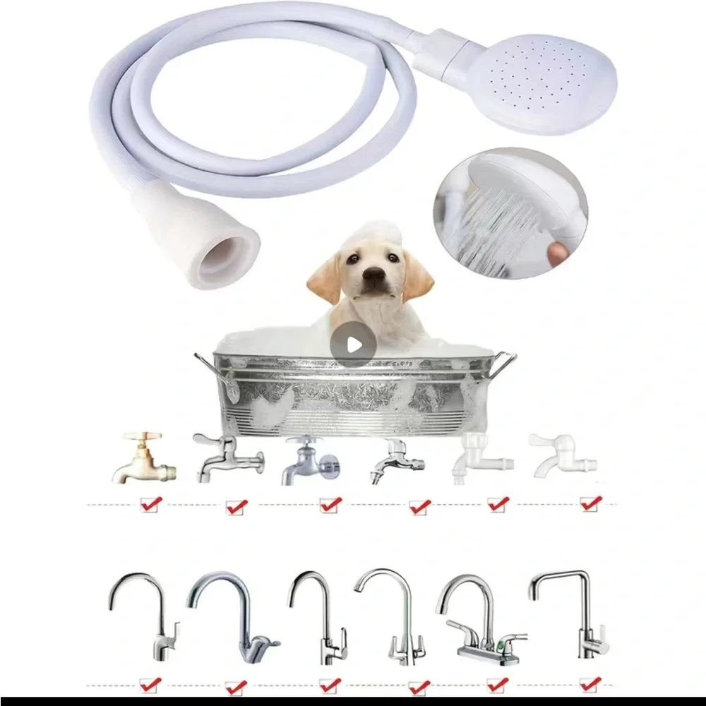 Multi-functional Dog/kid Shower Attachment Head,Rubber Bath Sprayer With Hose